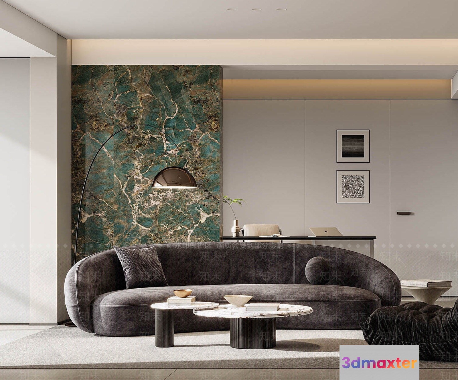 Modern Living Room 3D Model - 17445 - VRAY Render