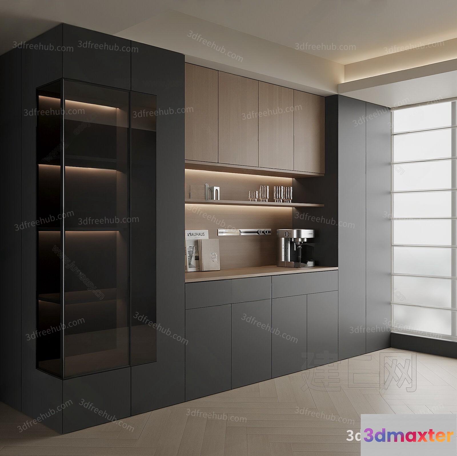 Modern Kitchen Setup 3D Model - 19395 - VRAY Render