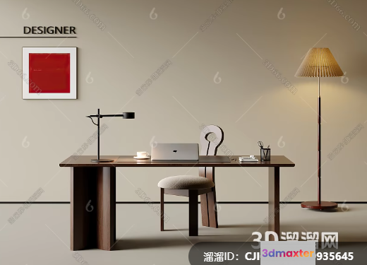 A Modern Office Desk 3D Model - 13150 - VRAY Render