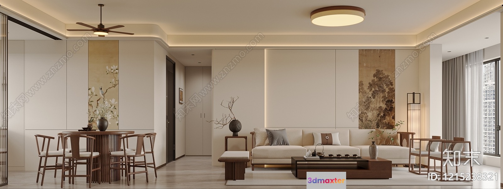 Modern Living Room 3D Model - 9564 - VRAY Render