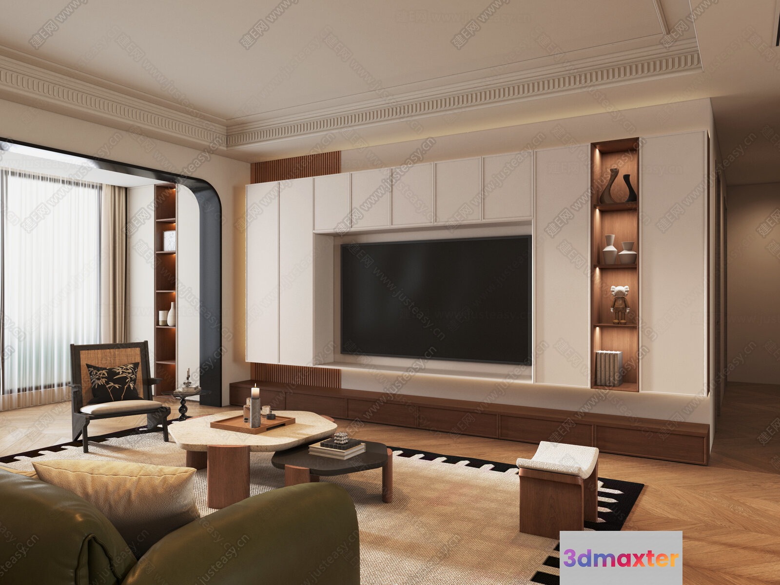 Modern Living Room 3D Model - 21718 - VRAY Render