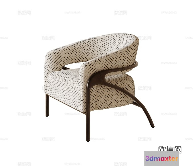 A Modern Chair With A Unique Pattern 3D Model - 17821 - CORONA Render