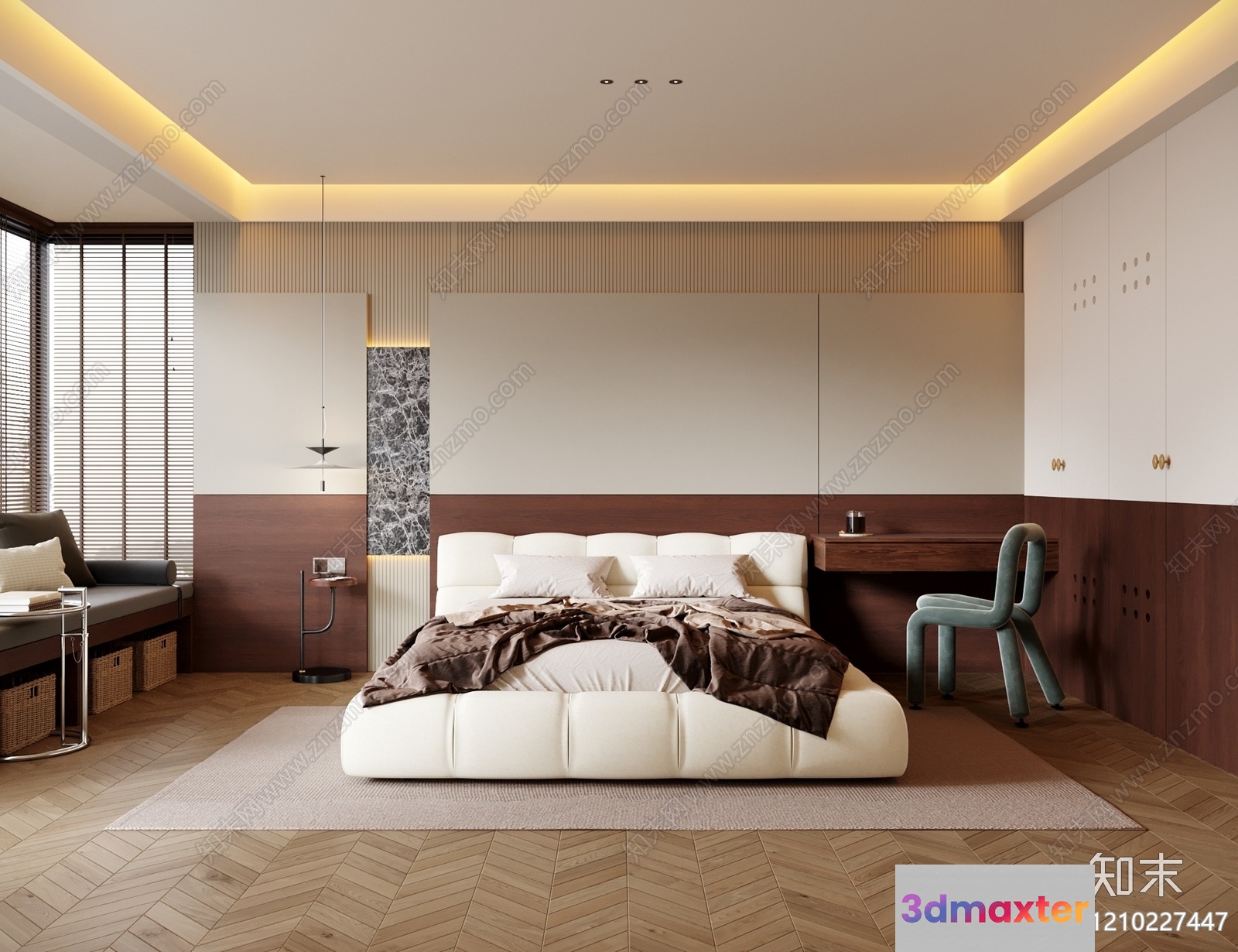 Modern Bedroom Interior 3D Model - 5622 - VRAY Render
