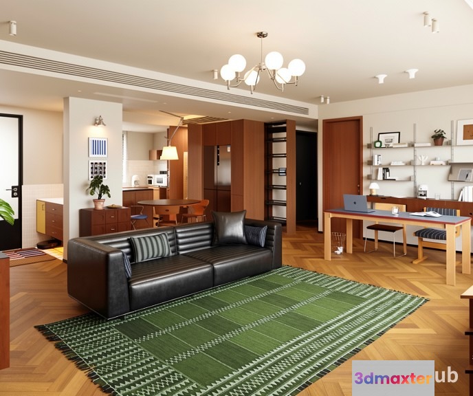 Modern Living Room 3D Model - 20788 - VRAY Render