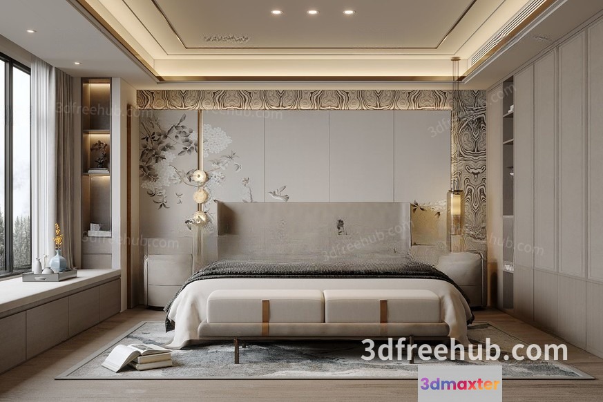 Modern Luxury Bedroom 3D Model - 21485 - VRAY Render