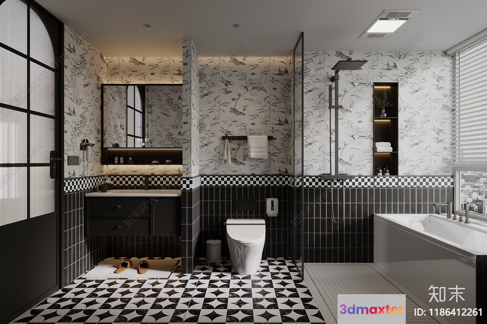 A Modern Bathroom 3D Model - 11222 - VRAY Render