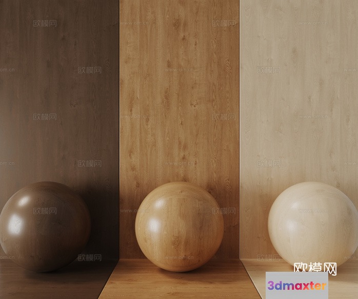 The Main Subject Is A Collection Of Three Balls On A Wooden Surface 3D Model - 13260 - VRAY Render