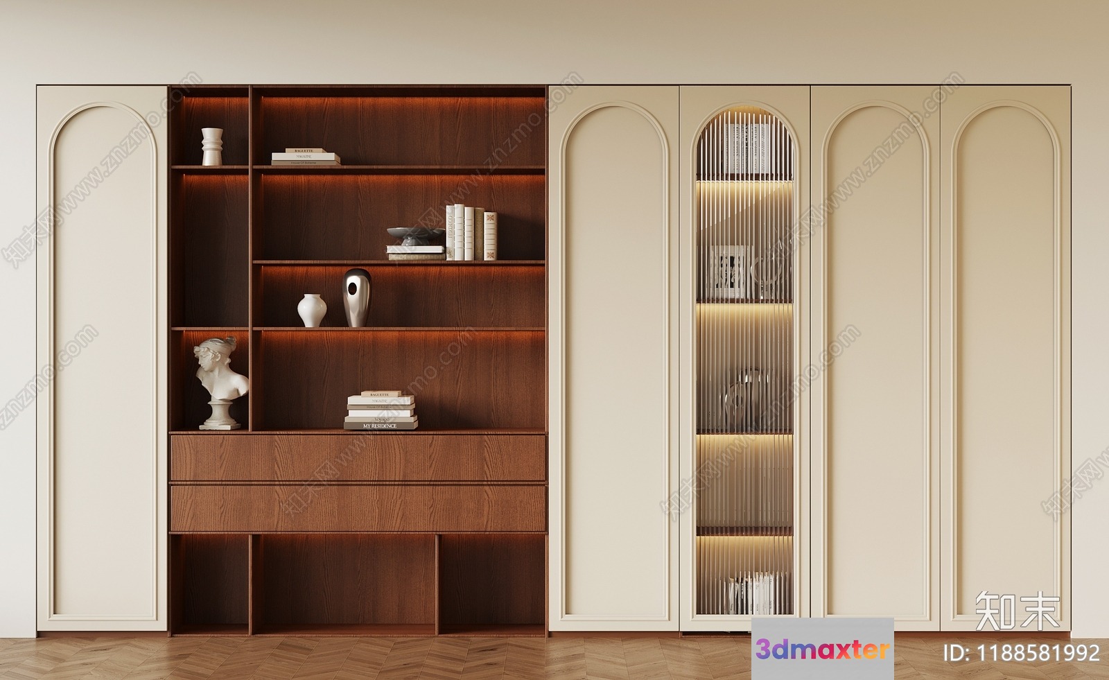 Modern Shelving Unit 3D Model - 17312 - VRAY Render