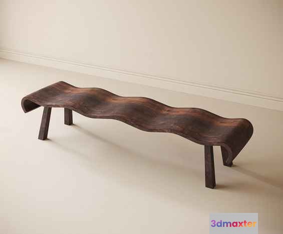 A Wooden Bench 3D Model - 1528 - VRAY Render