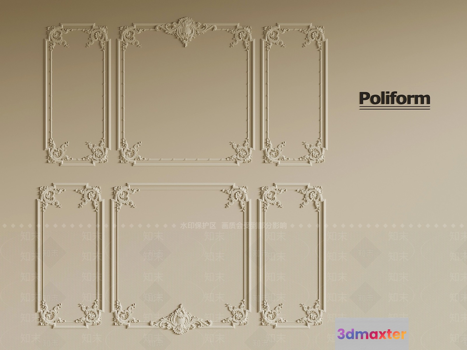 Poliform Wall Molding 3D Model - 21360 - VRAY Render