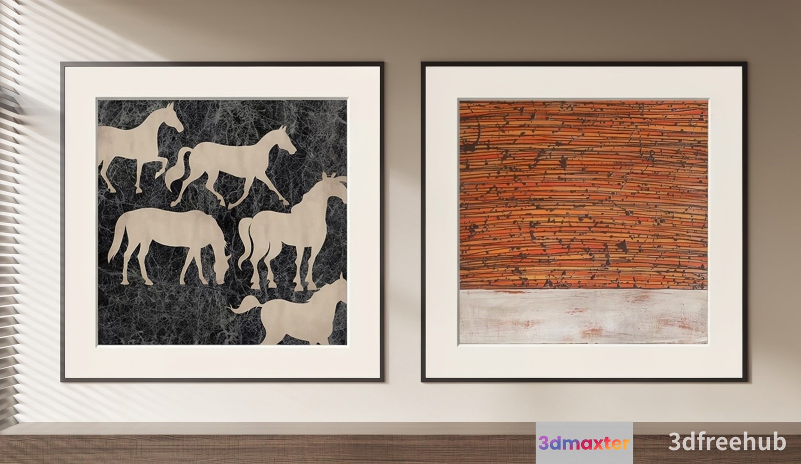 Two Framed Art Pieces 3D Model - 23326 - VRAY Render