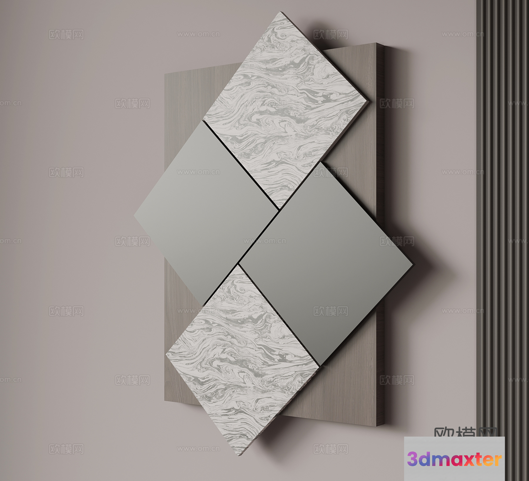 Modern Wall Art Piece 3D Model - 8584 - VRAY Render