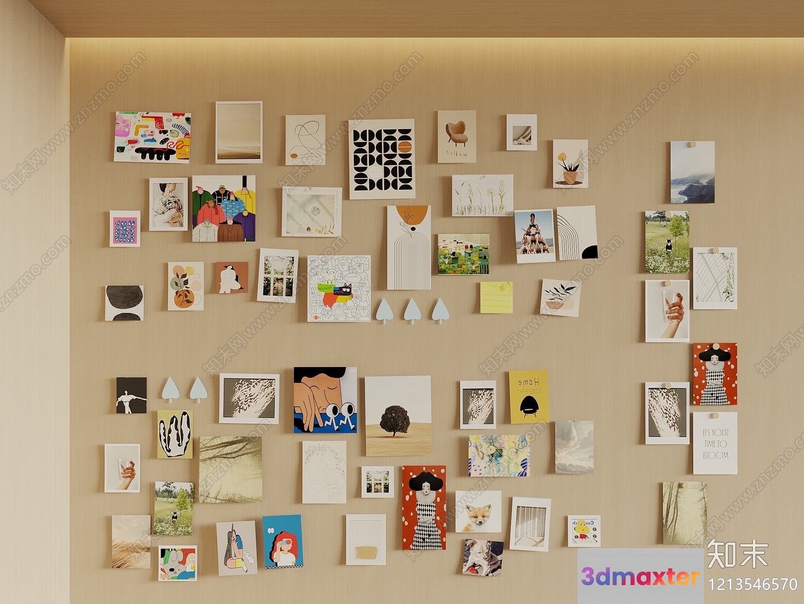 A Wall Of Art 3D Model - 15662 - VRAY Render