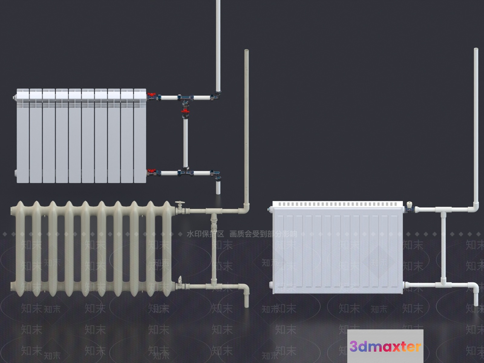 A Diagram Of A Heating System 3D Model - 20423 - VRAY Render