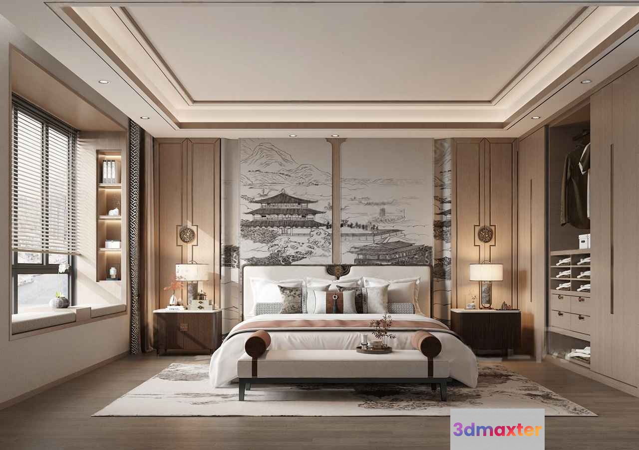 Cozy Bedroom 3D Model - 10514 - VRAY Render