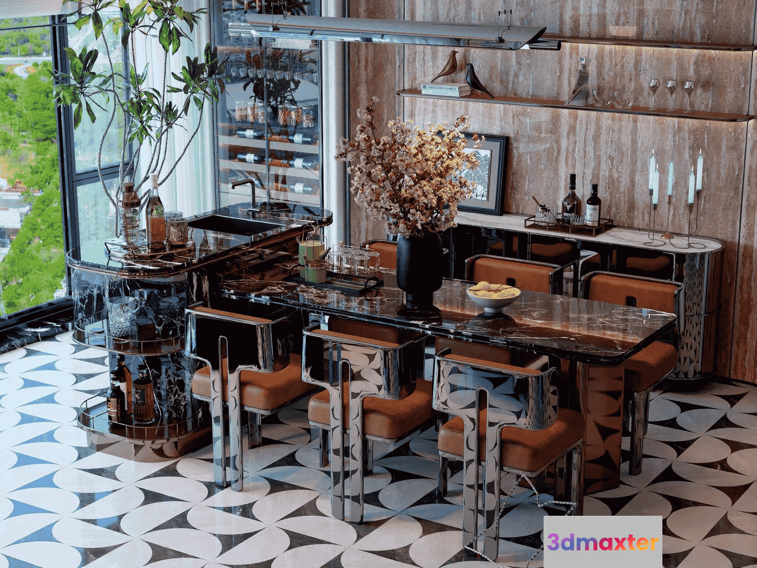 Modern Dining Room 3D Model - 14567 - VRAY Render