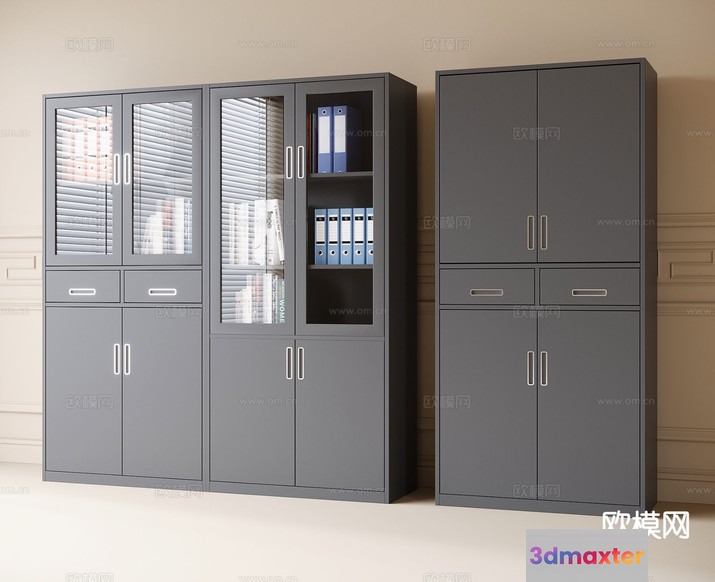 A Gray Cabinet 3D Model - 382 - VRAY Render