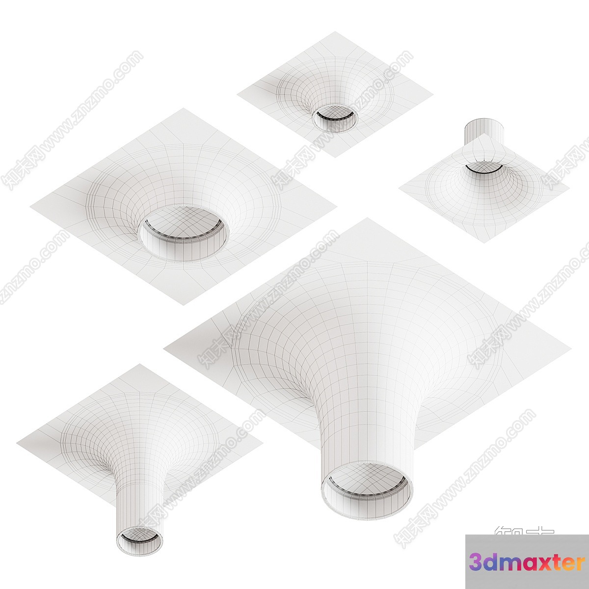 3D Line Art Of Various Shapes 3D Model - 1310 - VRAY Render