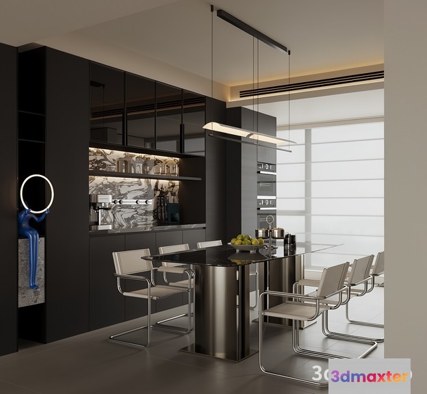 Modern Kitchen 3D Model - 18944 - VRAY Render