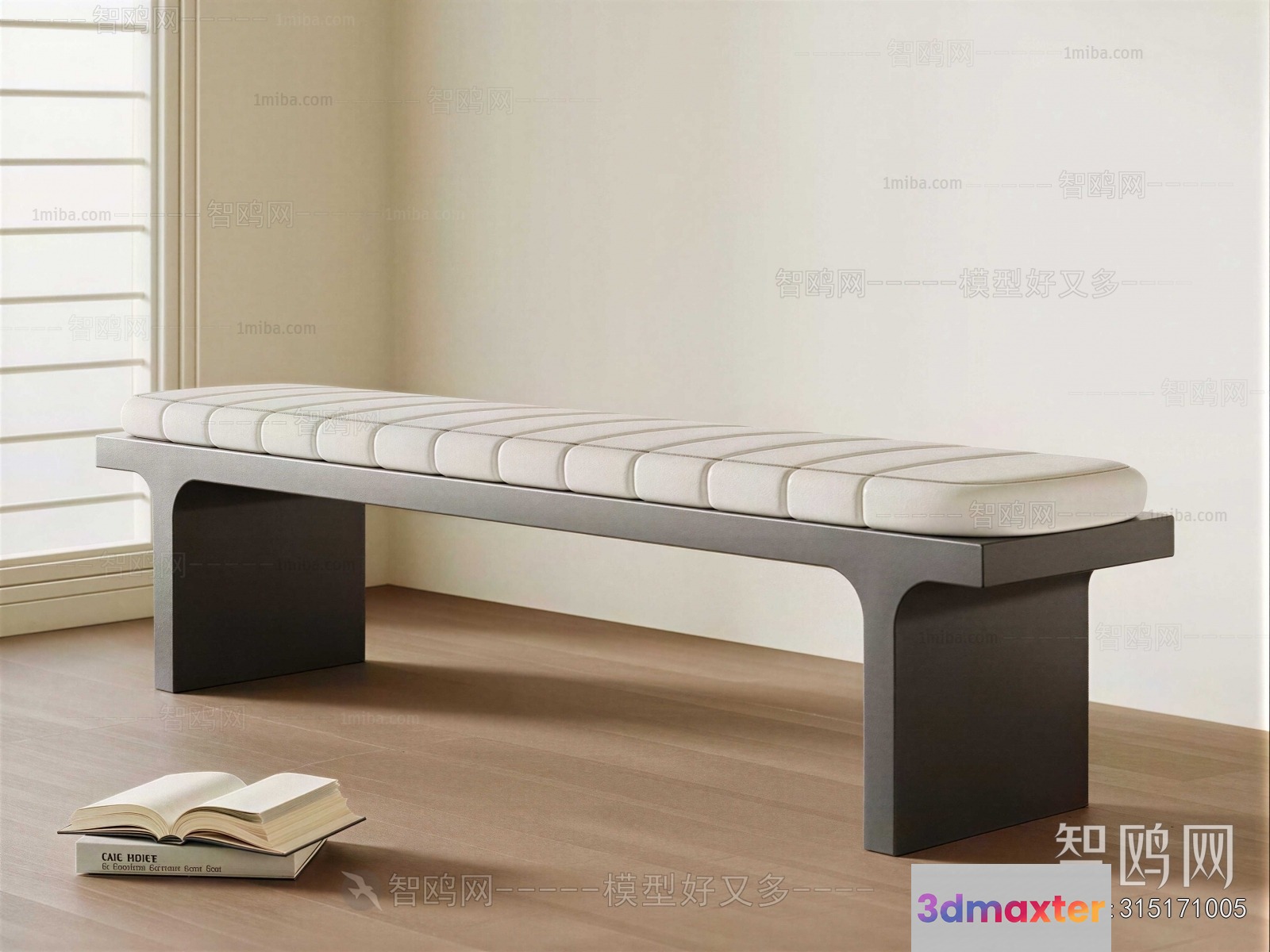 Modern Minimalist Bench 3D Model - 22380 - VRAY Render