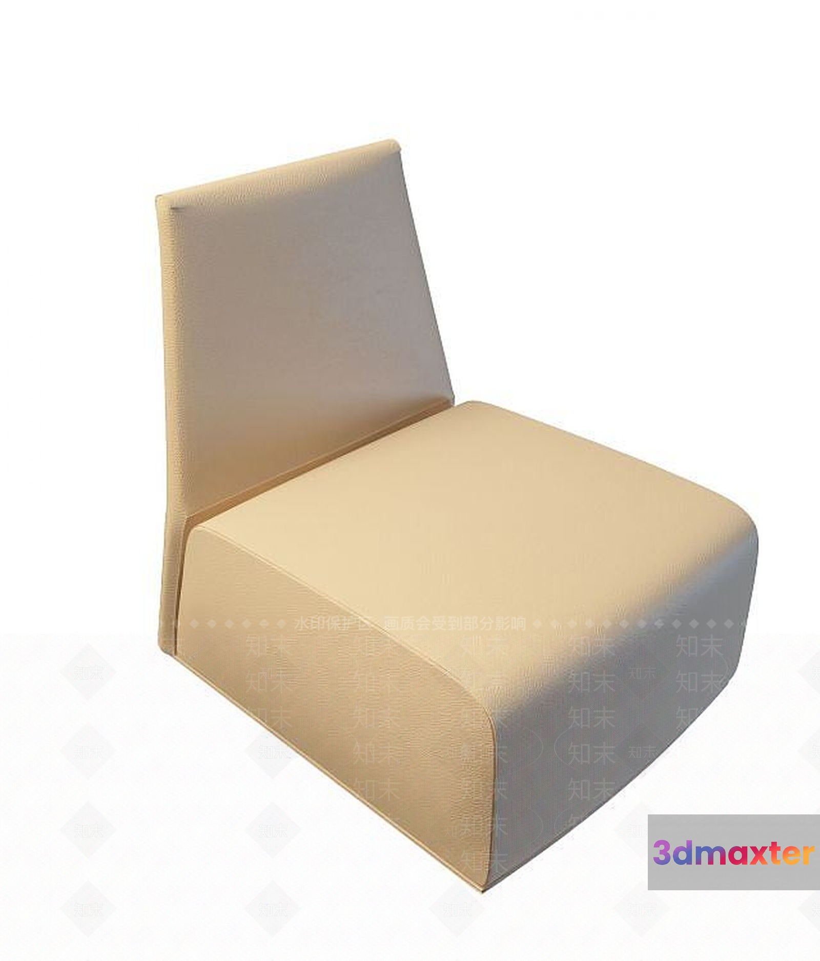 A Beige Chair 3D Model - 743 - VRAY Render