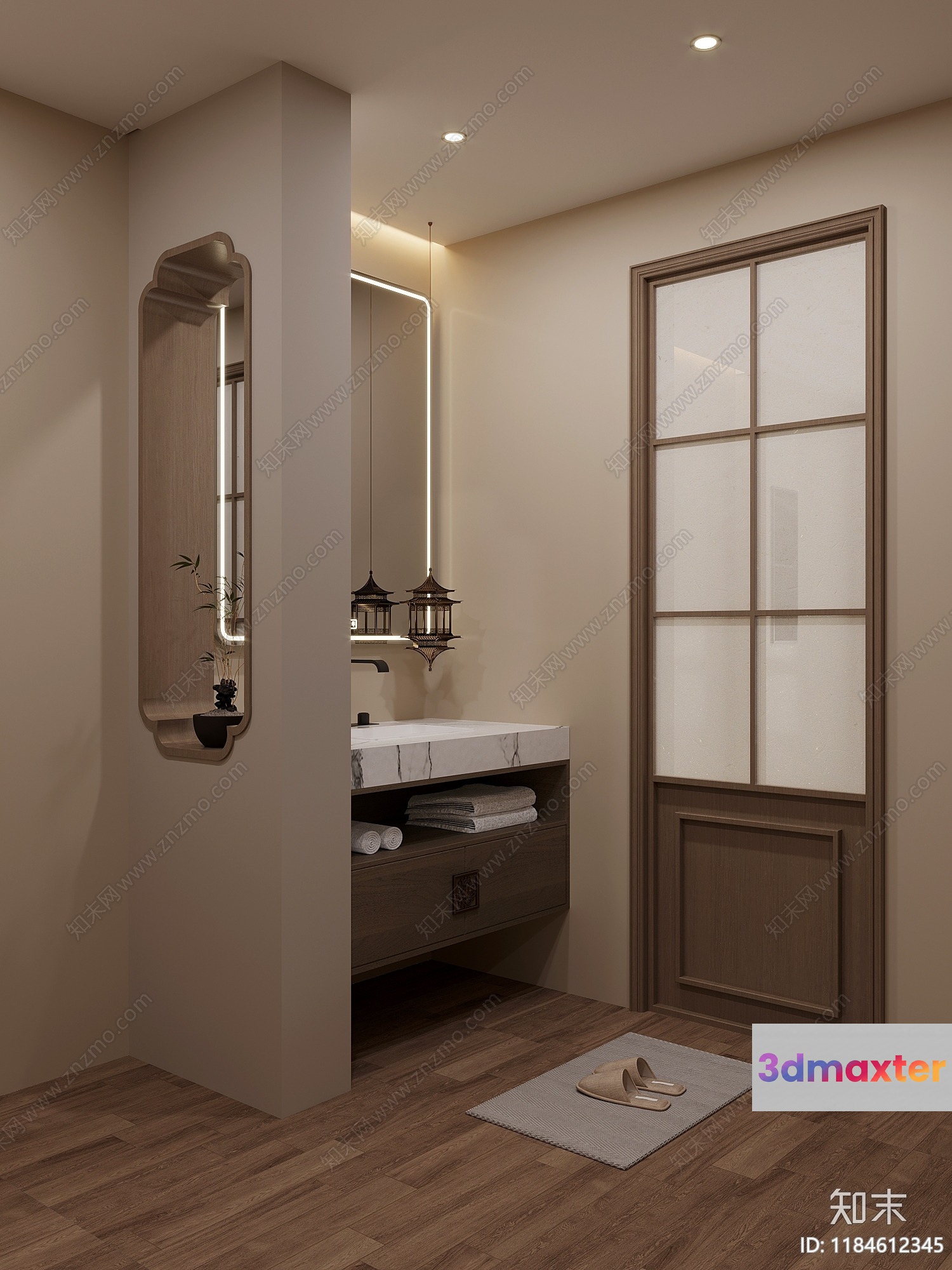 Modern Bathroom Vanity 3D Model - 6411 - VRAY Render