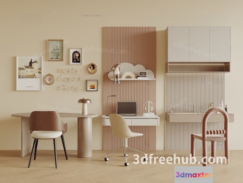 Modern Home Office 3D Model - 21279 - VRAY Render