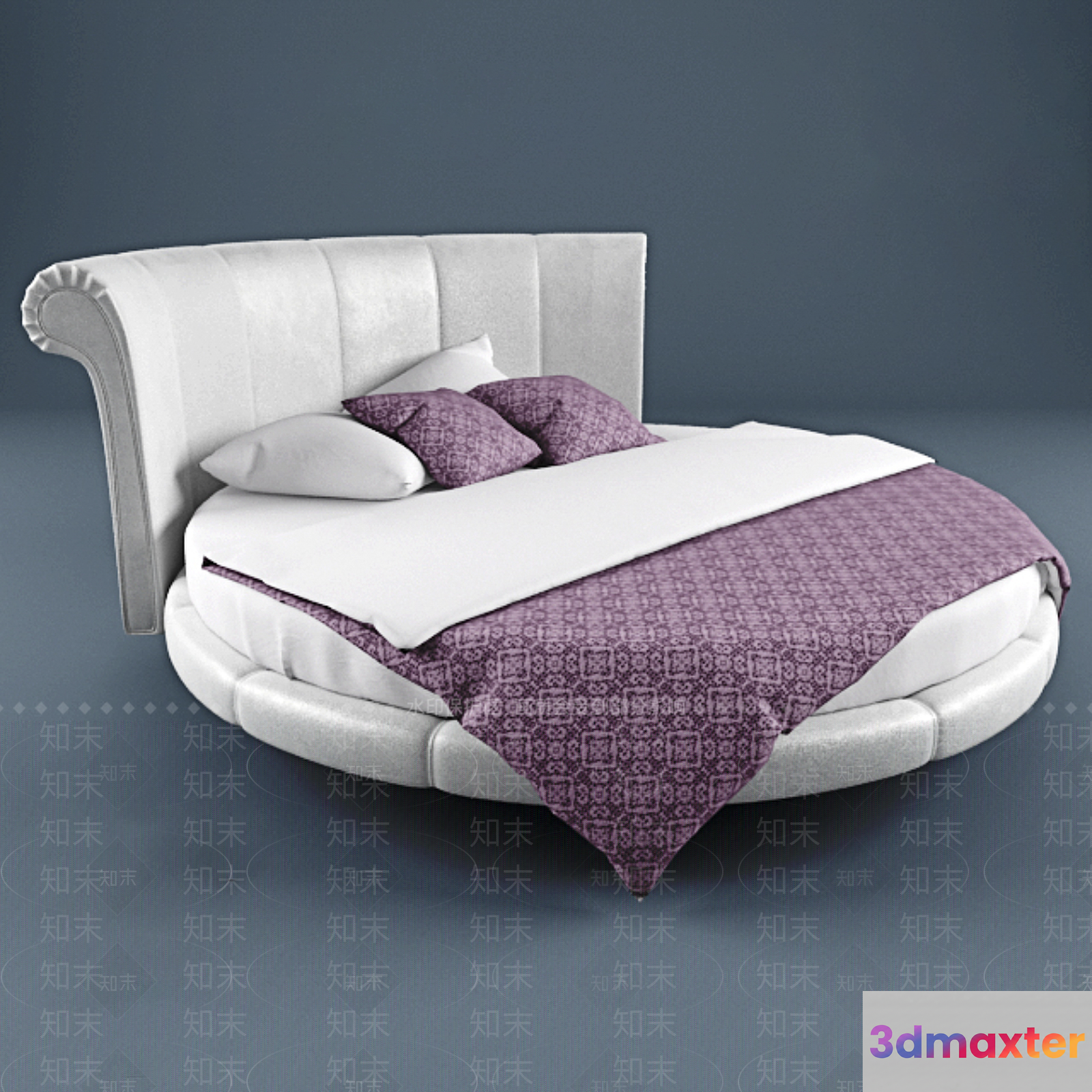 Modern Round Bed 3D Model - 9469 - VRAY Render
