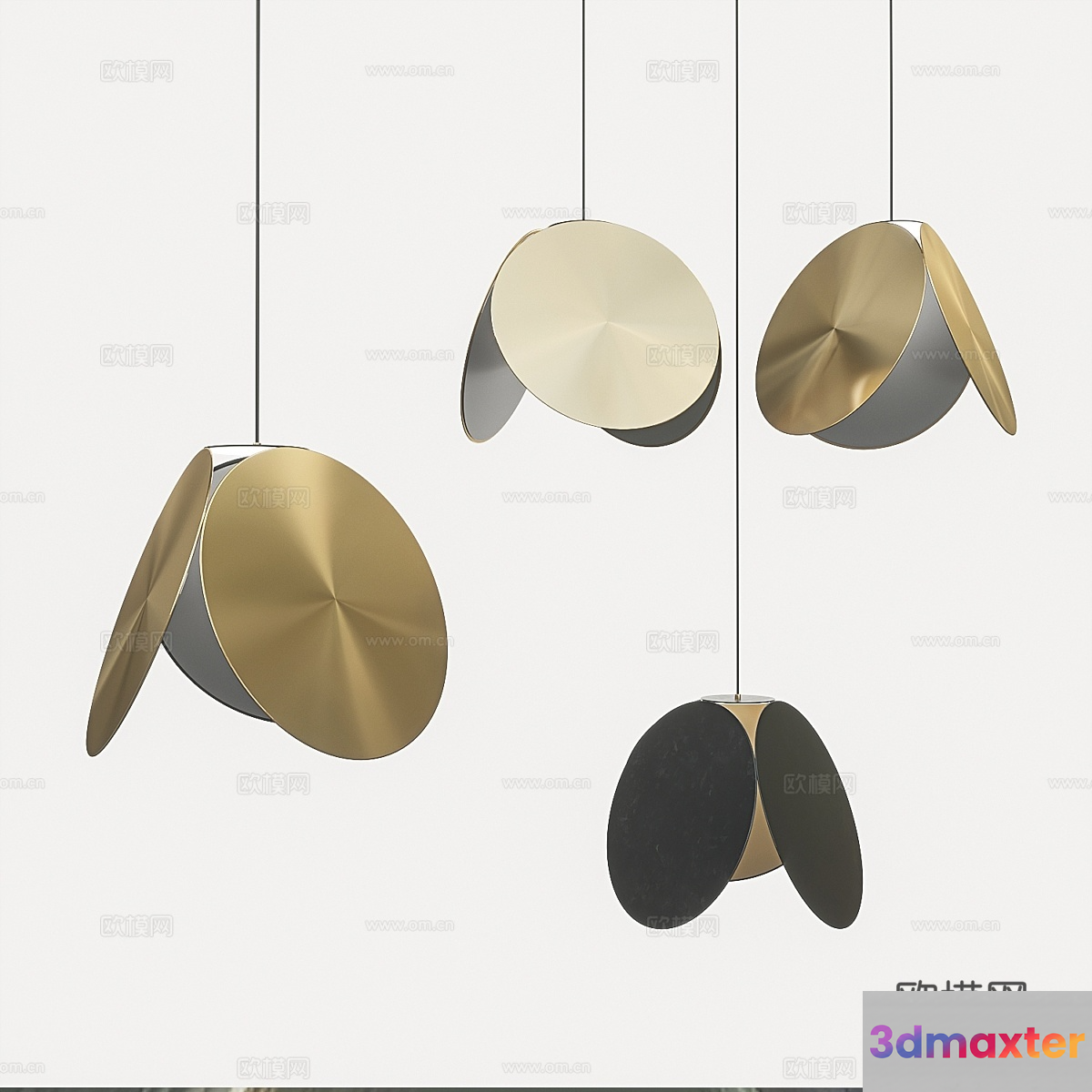 Gold Light Fixture 3D Model - 2546 - VRAY Render