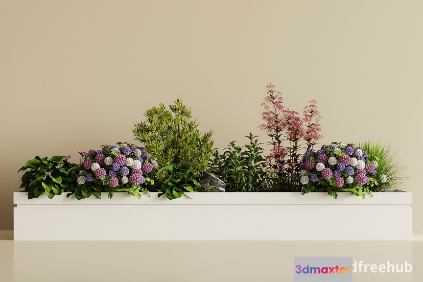 A White Planter Box 3D Model - 22277 - VRAY Render