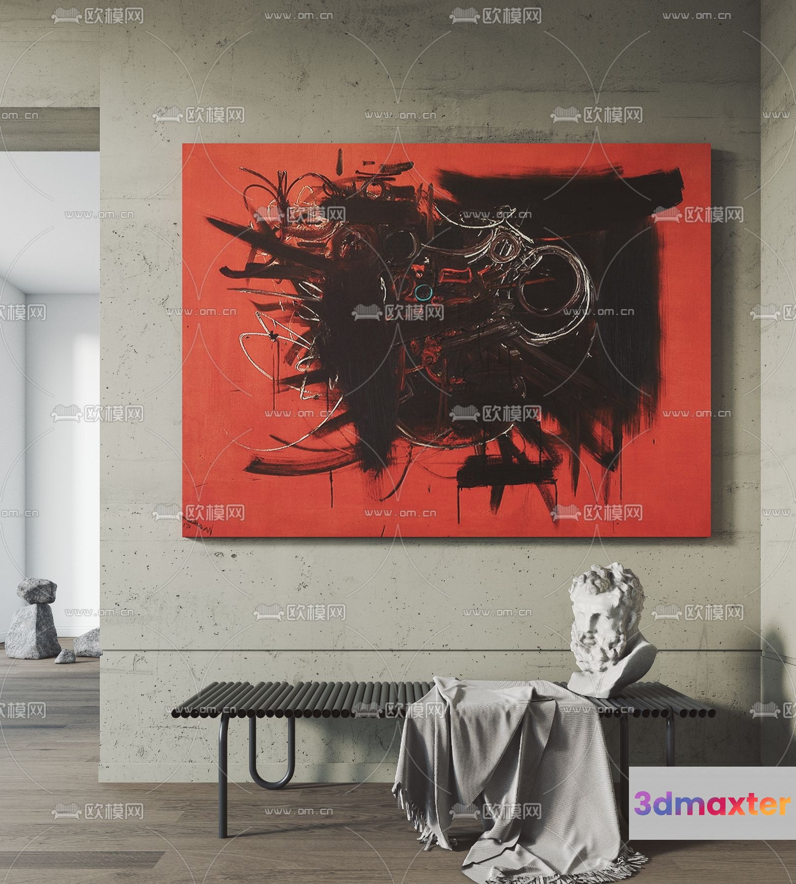 Modern Living Room 3D Model - 14669 - VRAY Render
