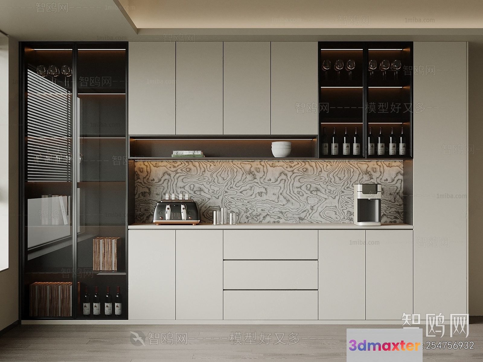 Modern Kitchen 3D Model - 21736 - VRAY Render