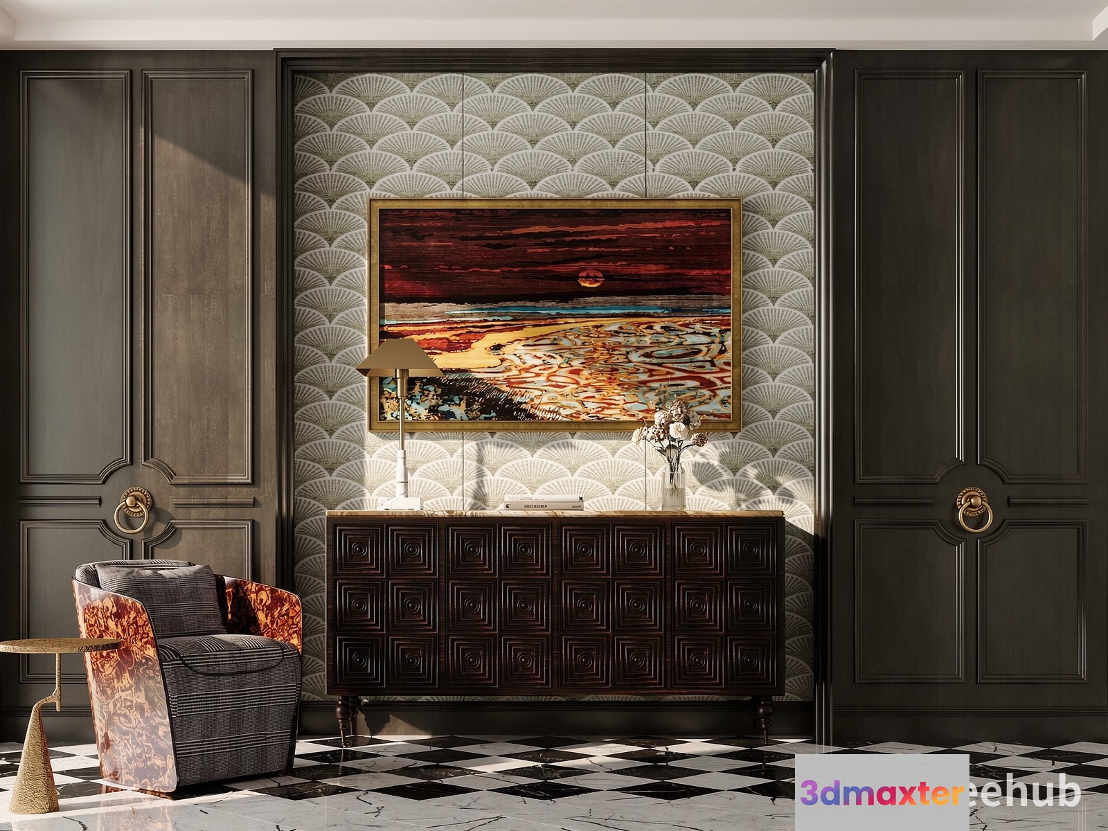 Modern Living Room 3D Model - 22406 - VRAY Render