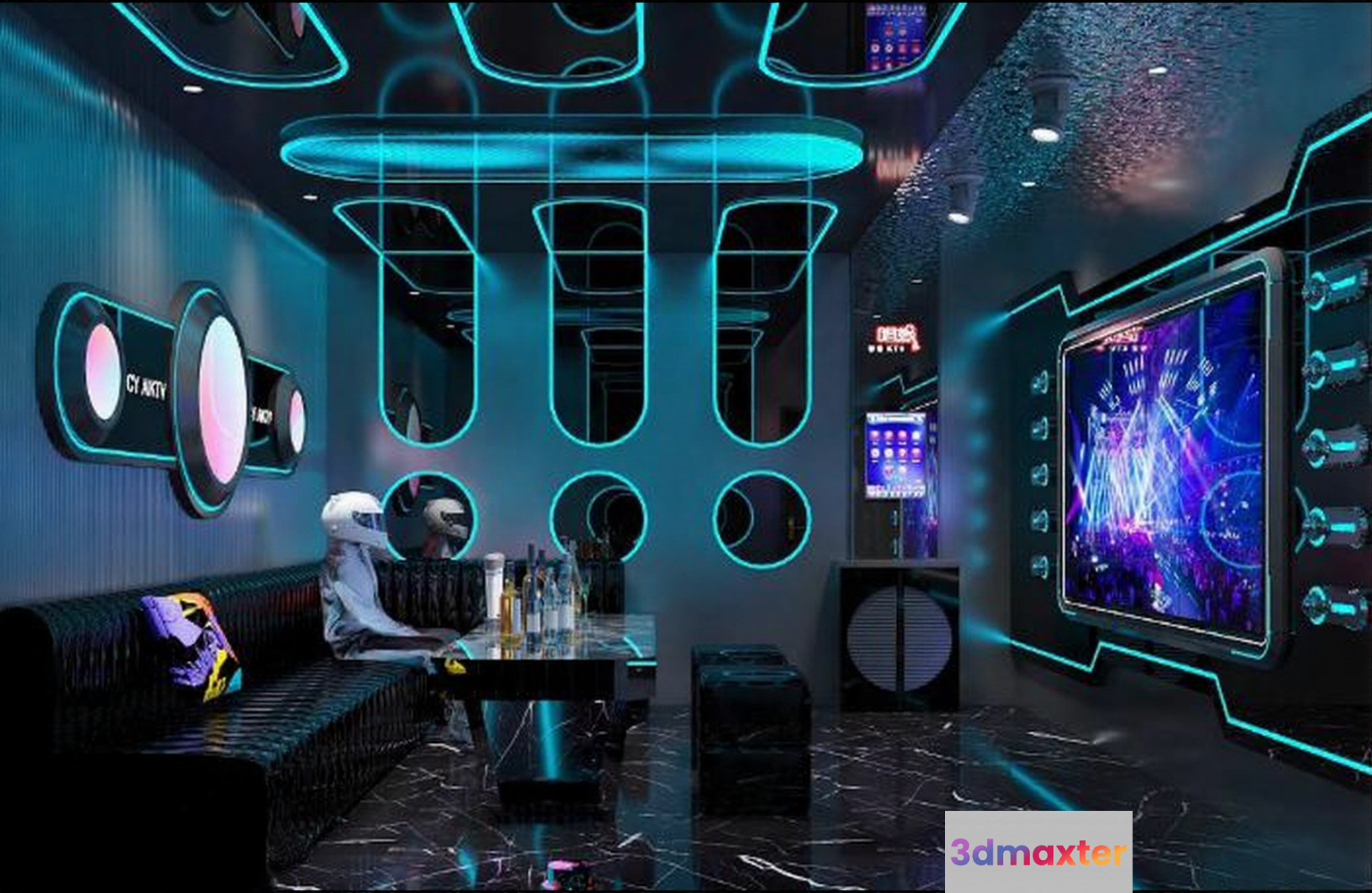 Modern Futuristic Room 3D Model - 1205 - VRAY Render