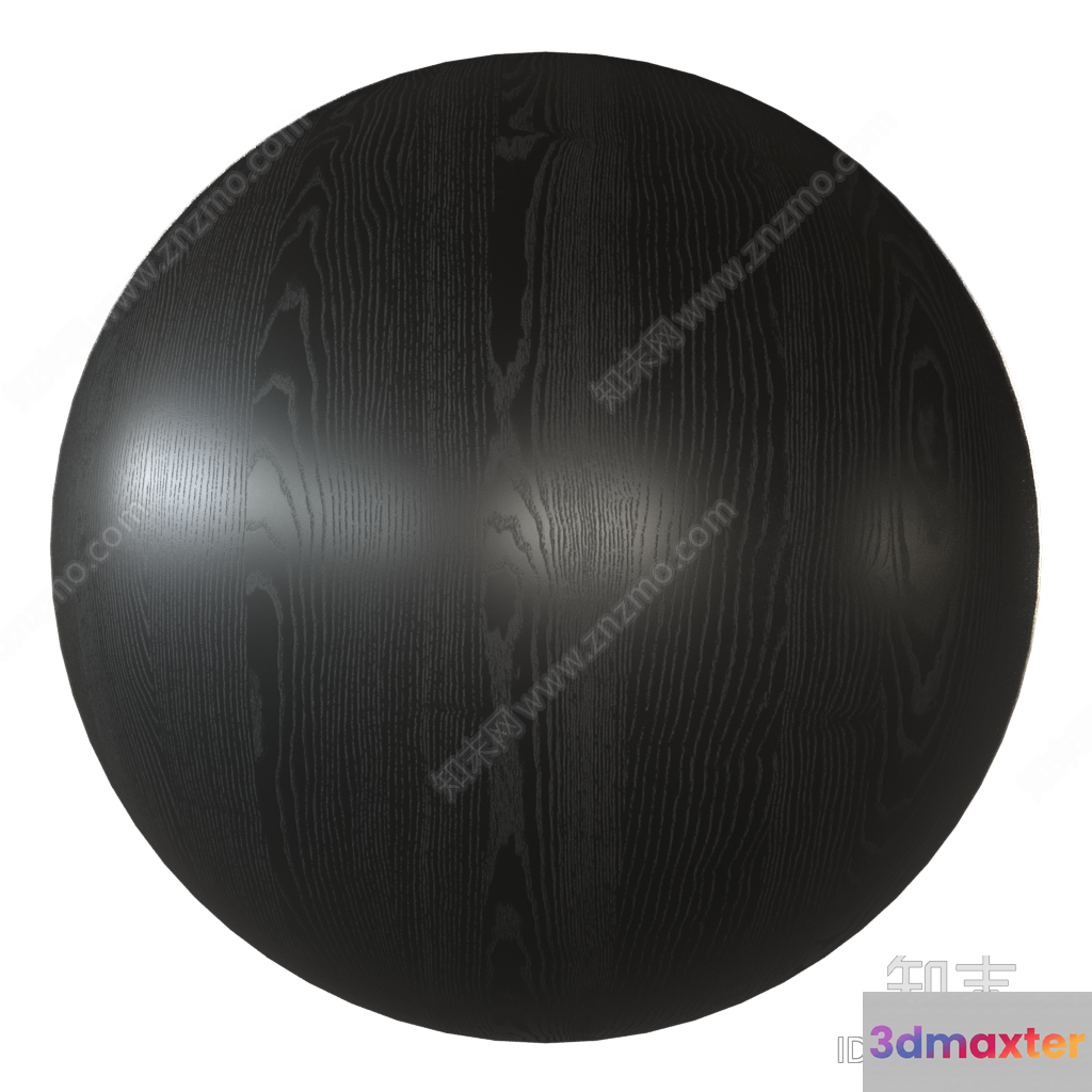 A Circular Dark Wood Grain Patterned Object 3D Model - 14430 - VRAY Render