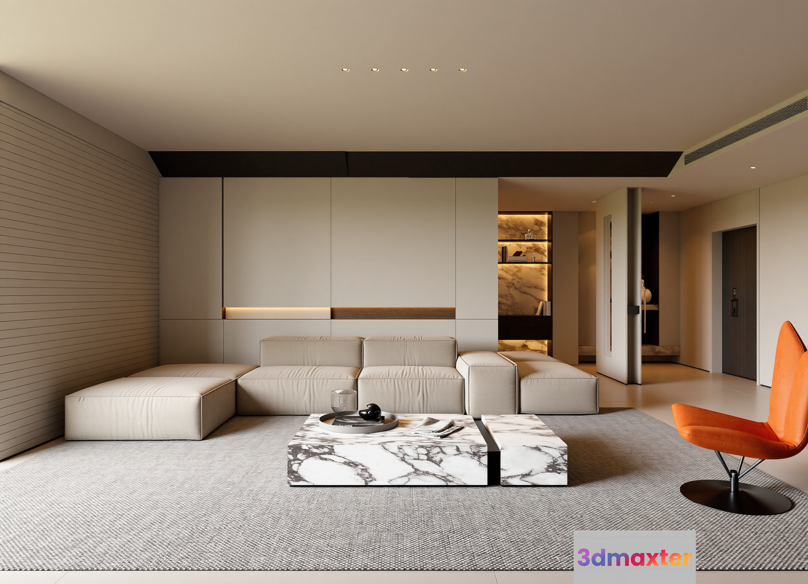 Modern Living Room 3D Model - 6598 - VRAY Render
