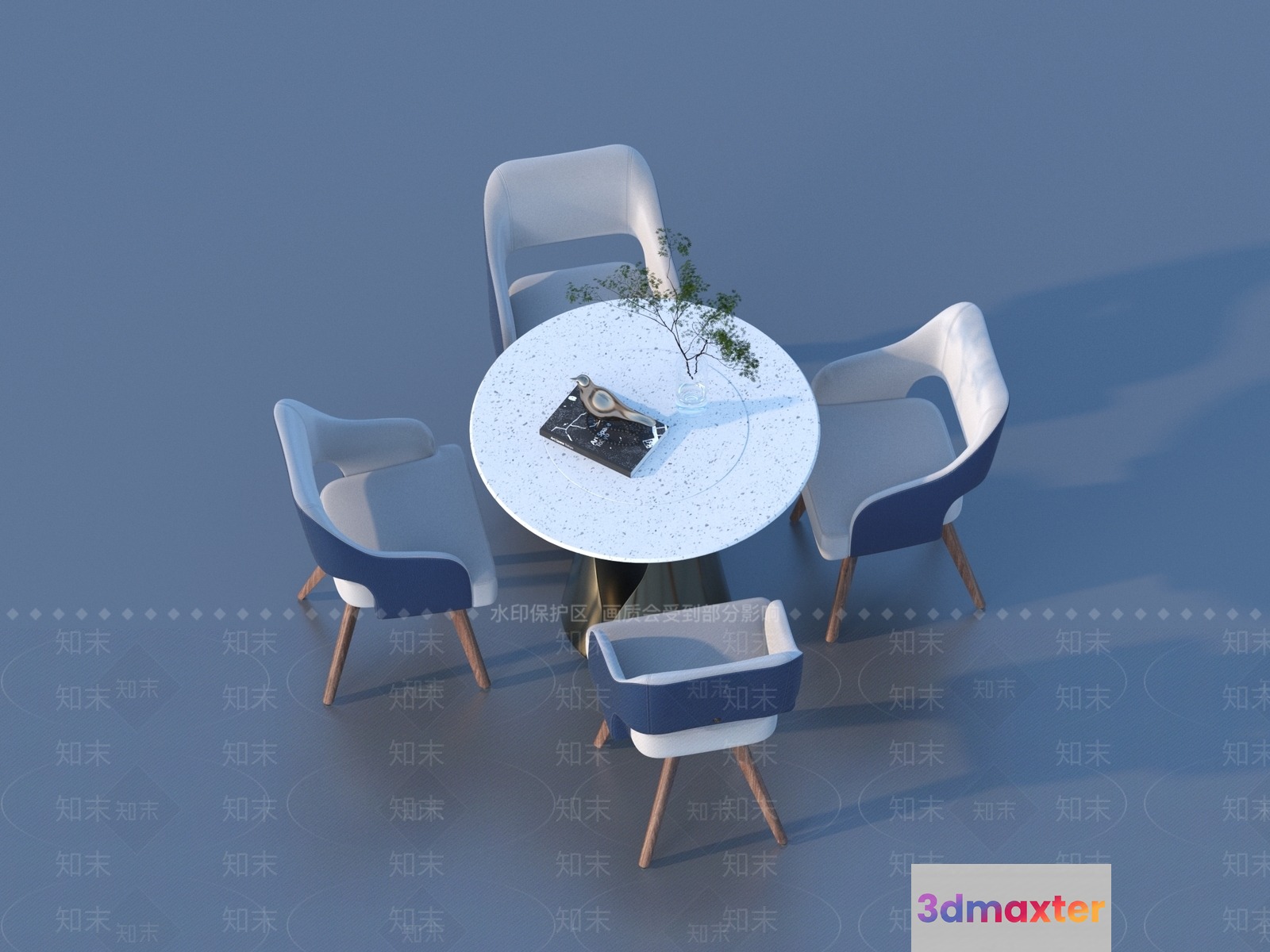 Modern Dining Table 3D Model - 11876 - VRAY Render