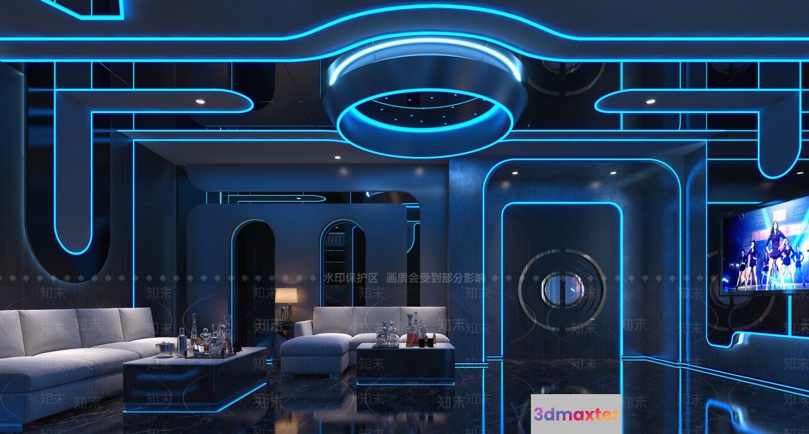 Modern Living Room 3D Model - 16805 - VRAY Render