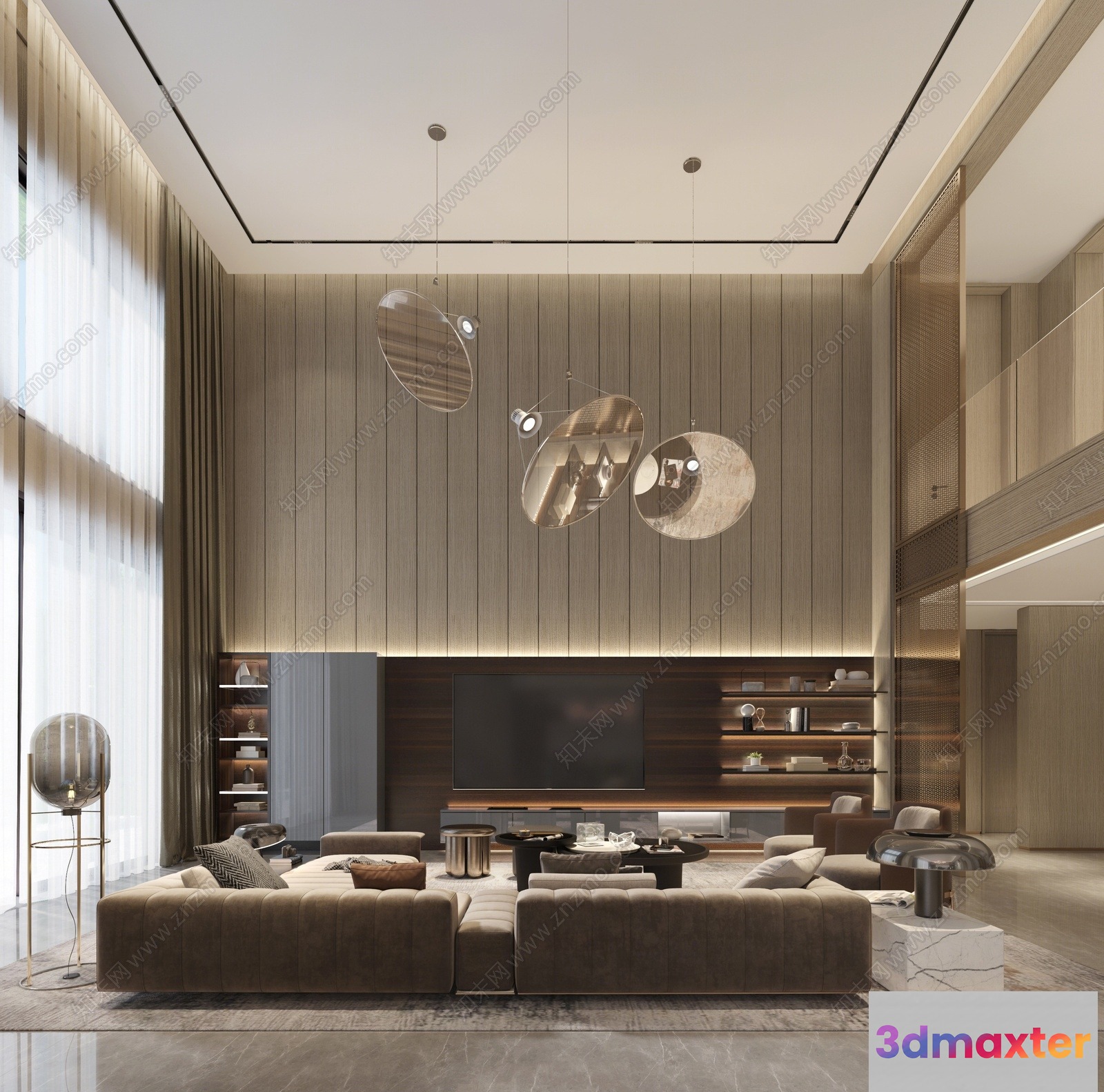 Modern Living Room 3D Model - 15888 - VRAY Render