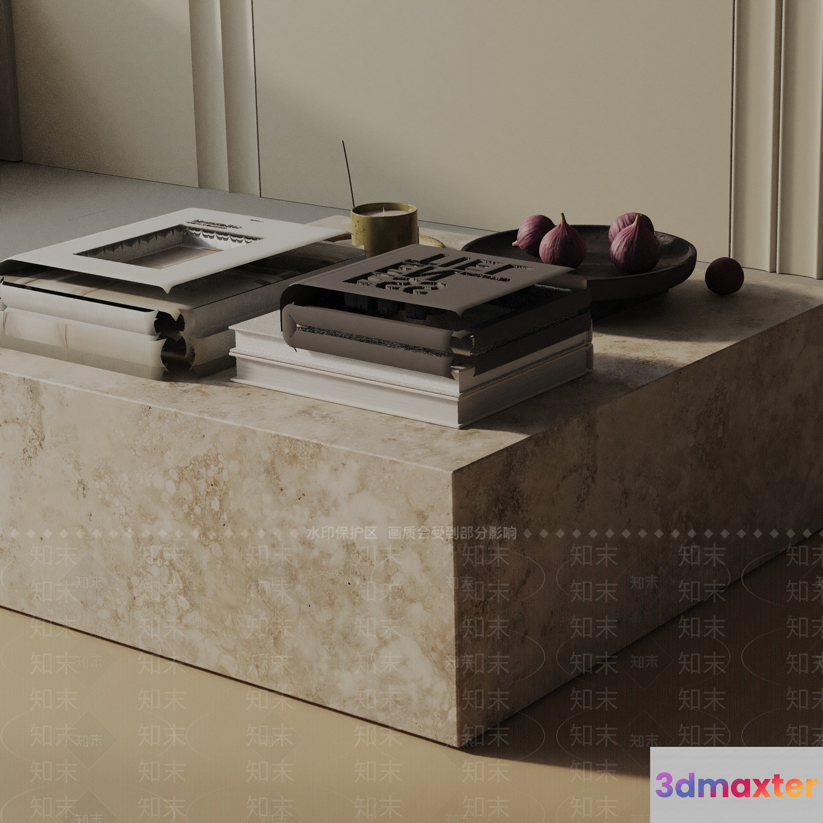 Modern Marble Table 3D Model - 1950 - VRAY Render
