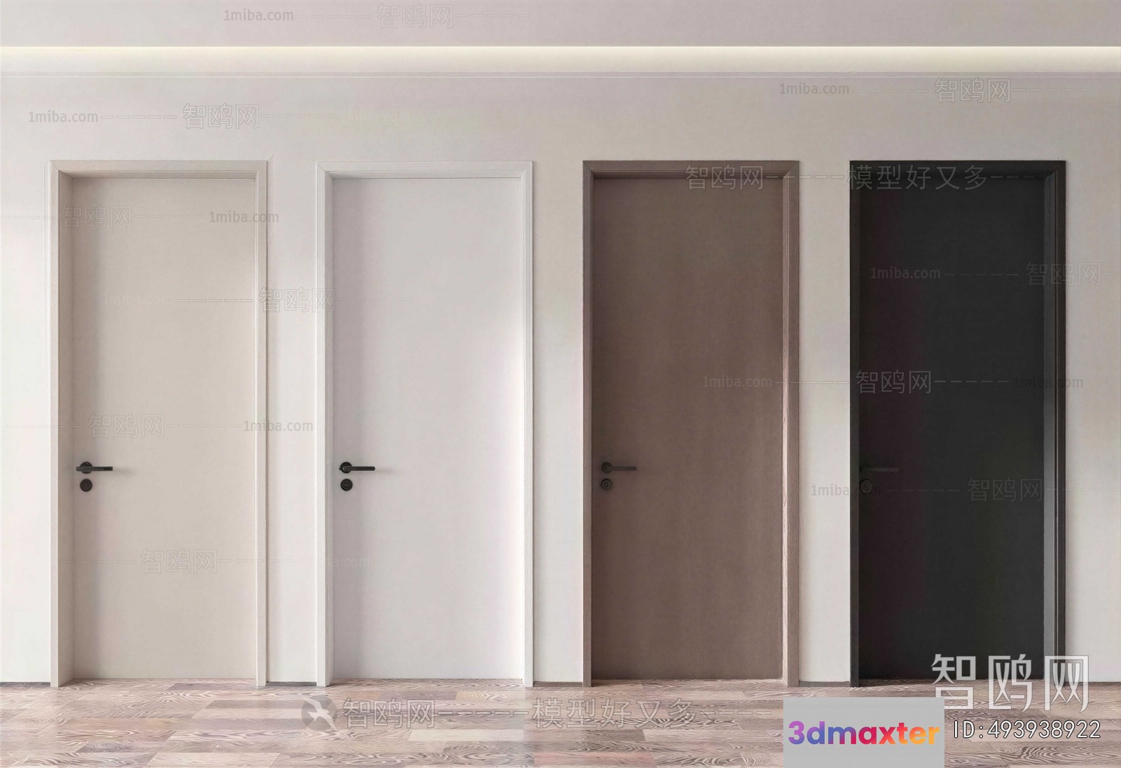 Four Doors 3D Model - 888 - VRAY Render