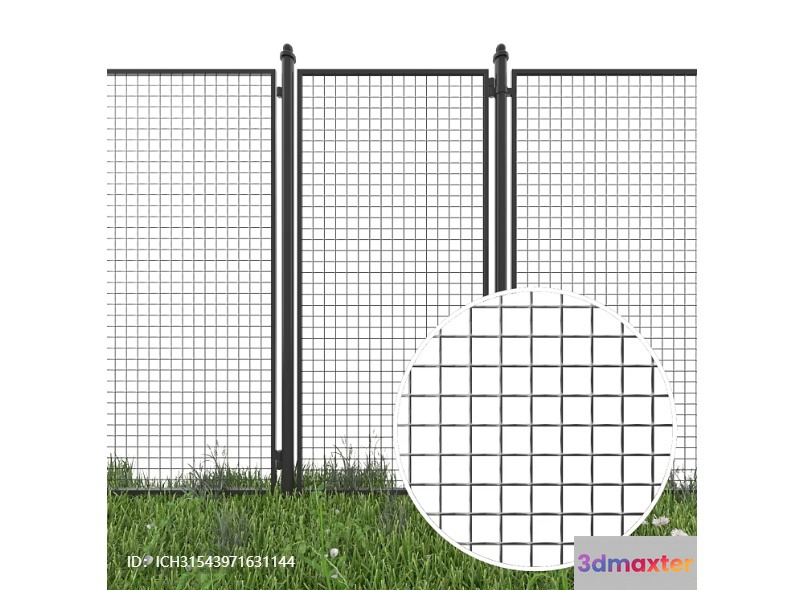 A Black Fence 3D Model - 2712 - VRAY Render