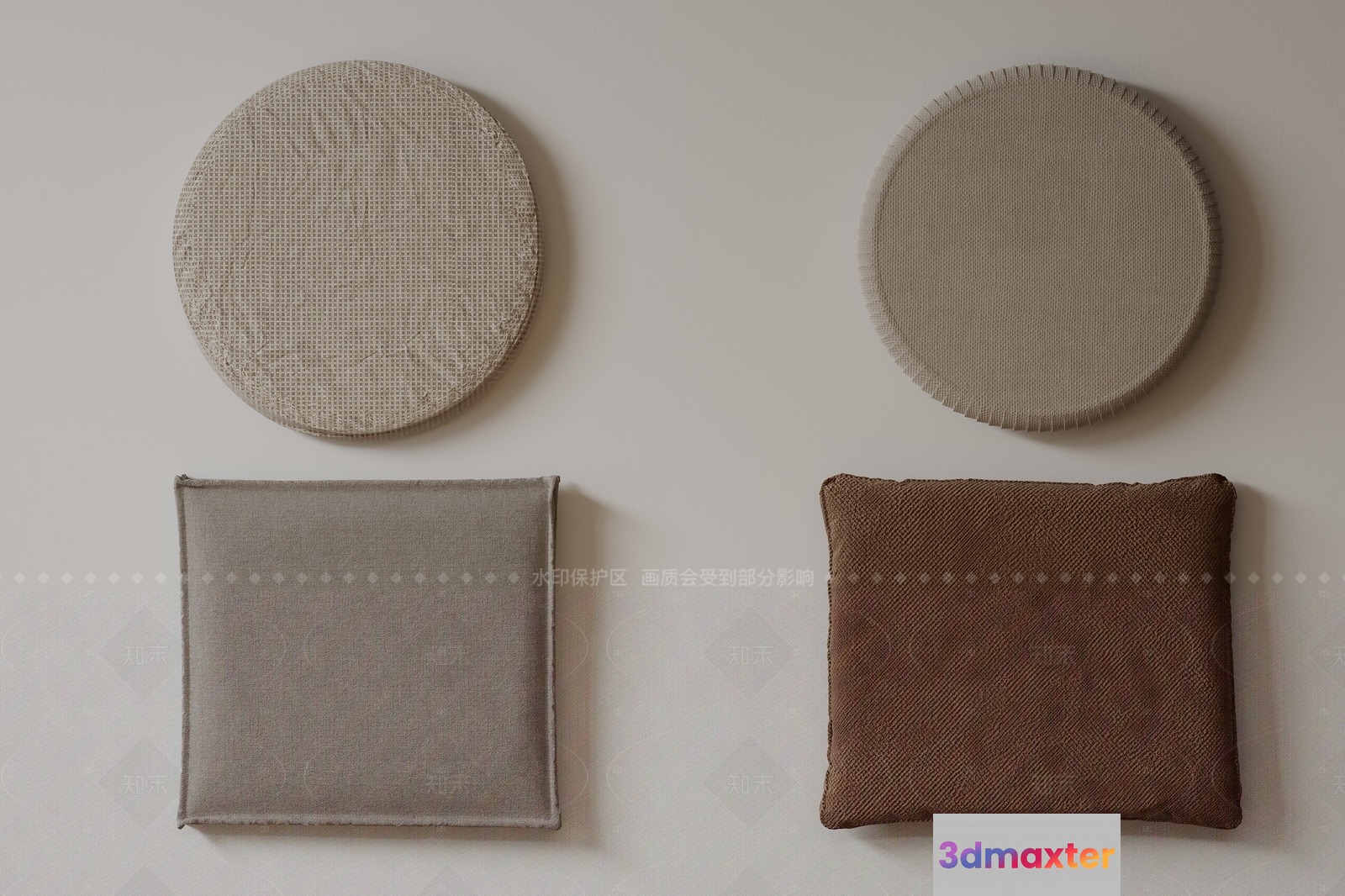 Cushions On A Wall 3D Model - 20348 - VRAY Render
