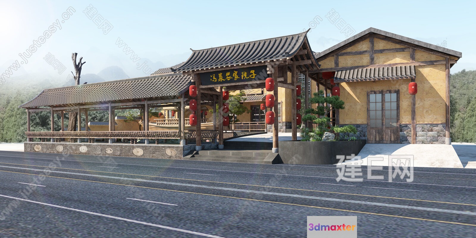 Traditional Chinese Building 3D Model - 1878 - VRAY Render