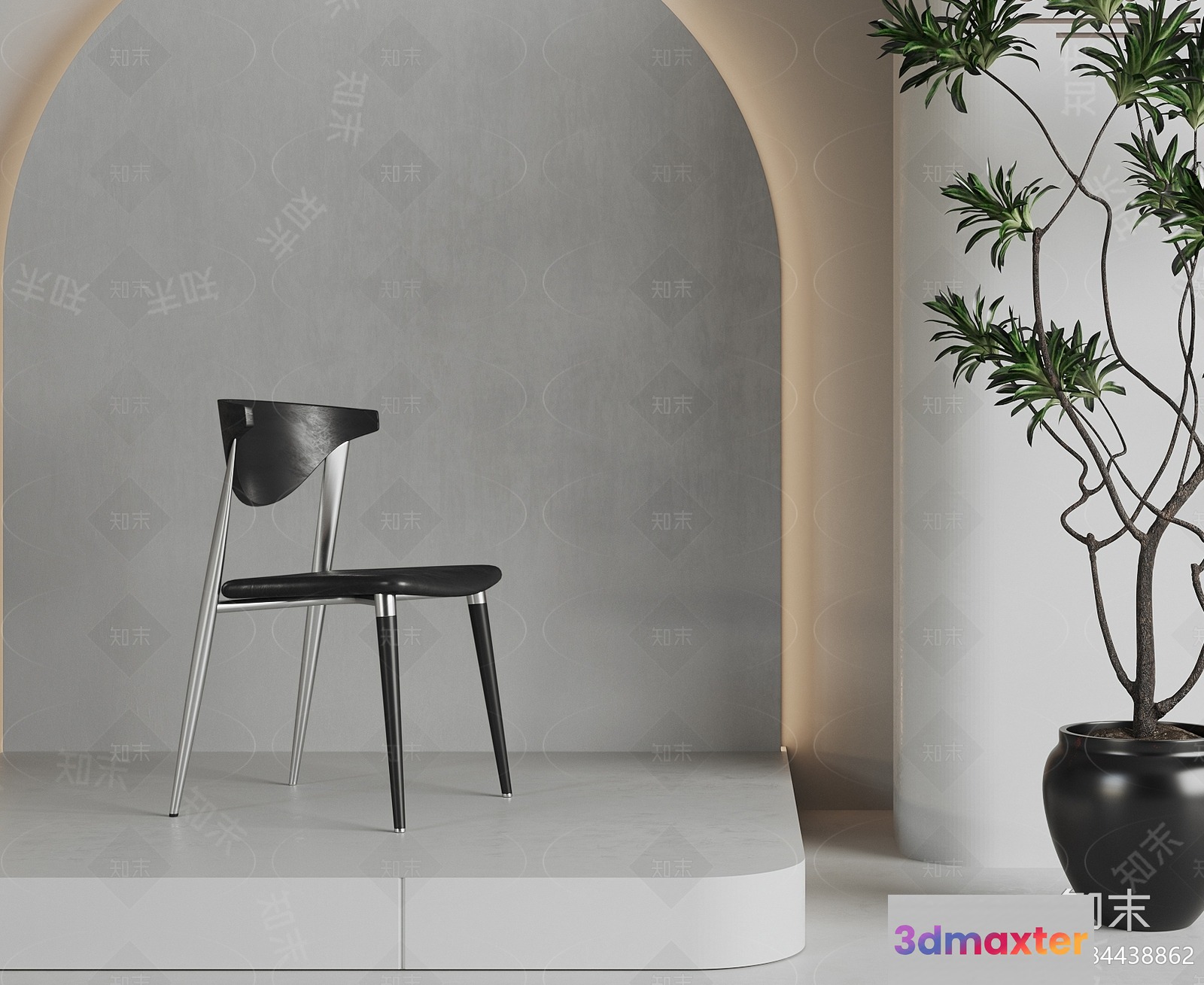 Modern Minimalist Chair 3D Model - 14092 - VRAY Render