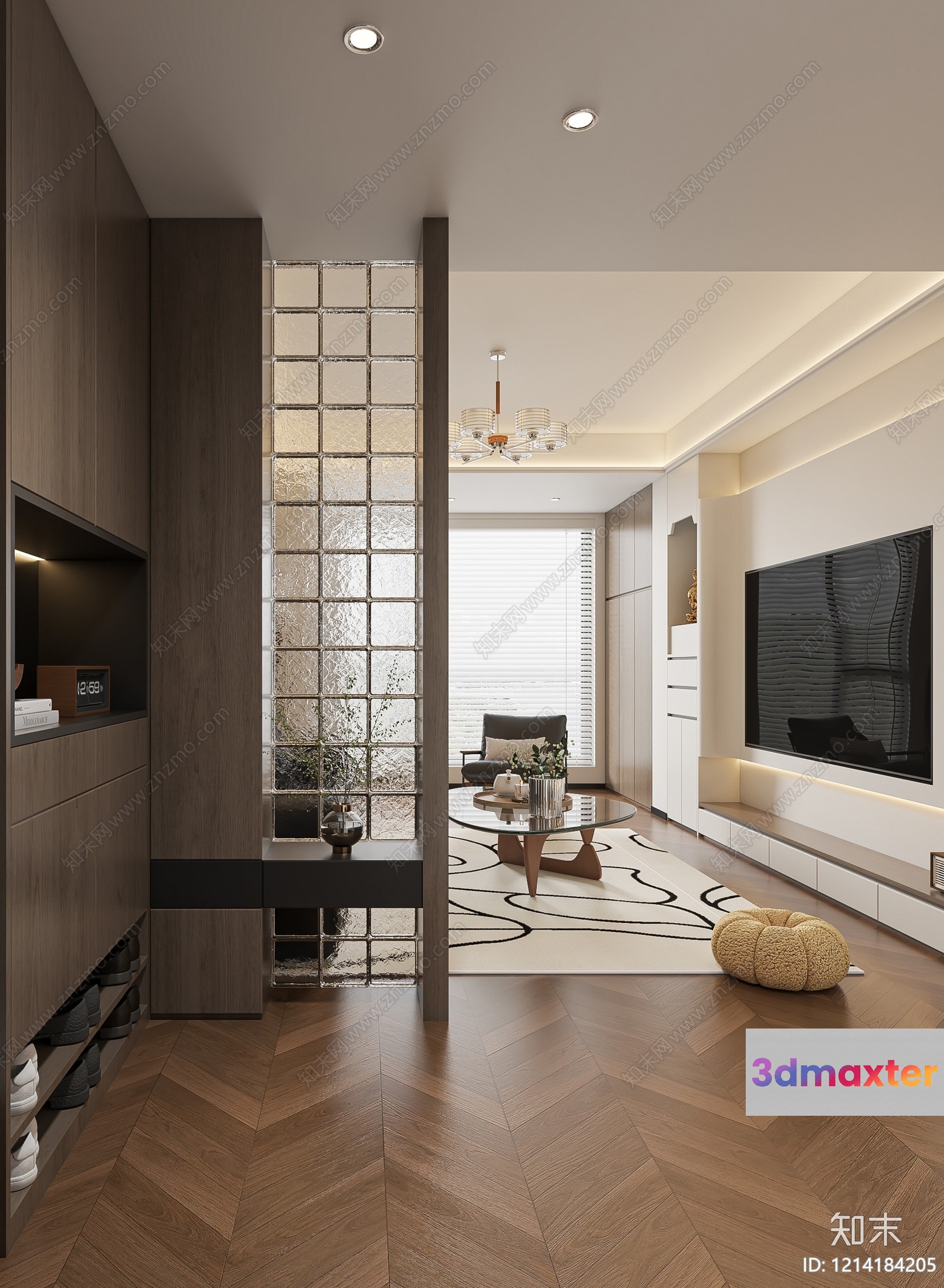 Modern Living Room 3D Model - 11085 - VRAY Render