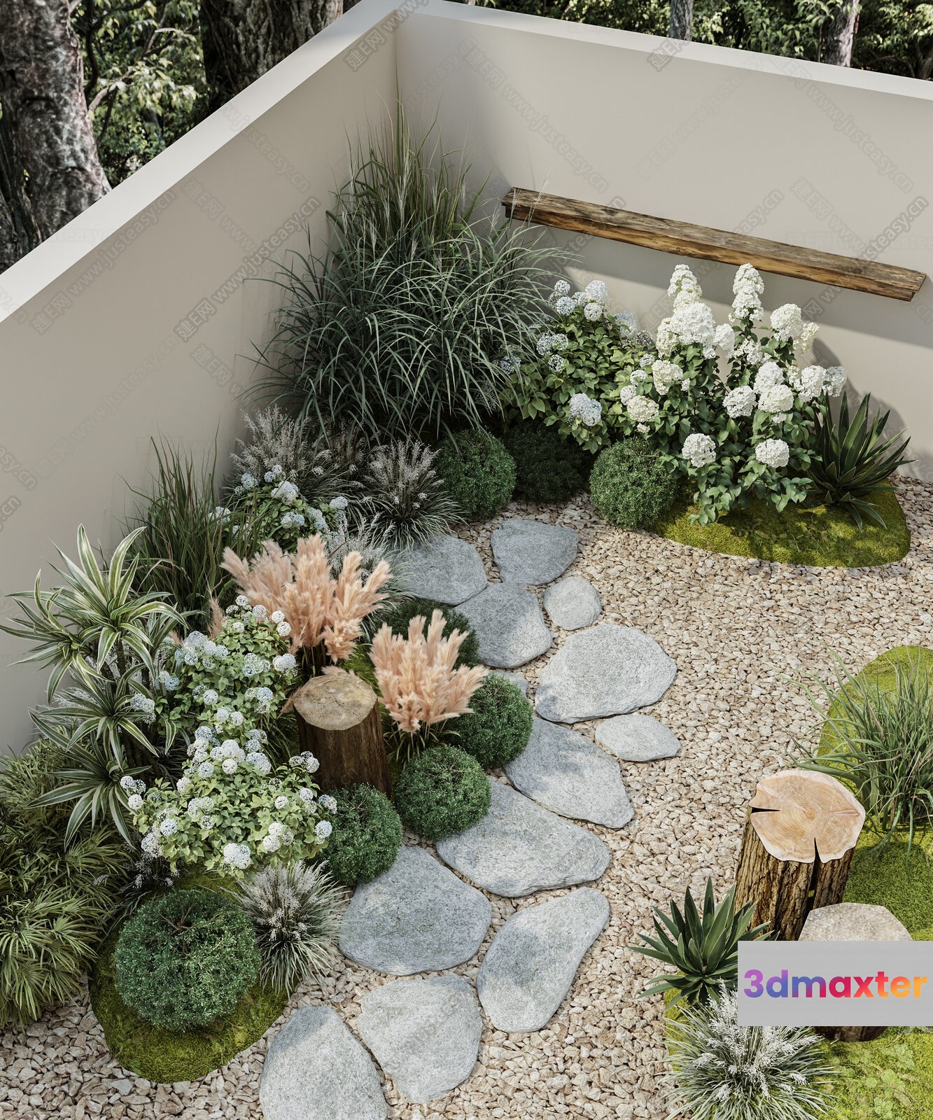 Japanese Garden Design 3D Model - 5903 - CORONA Render