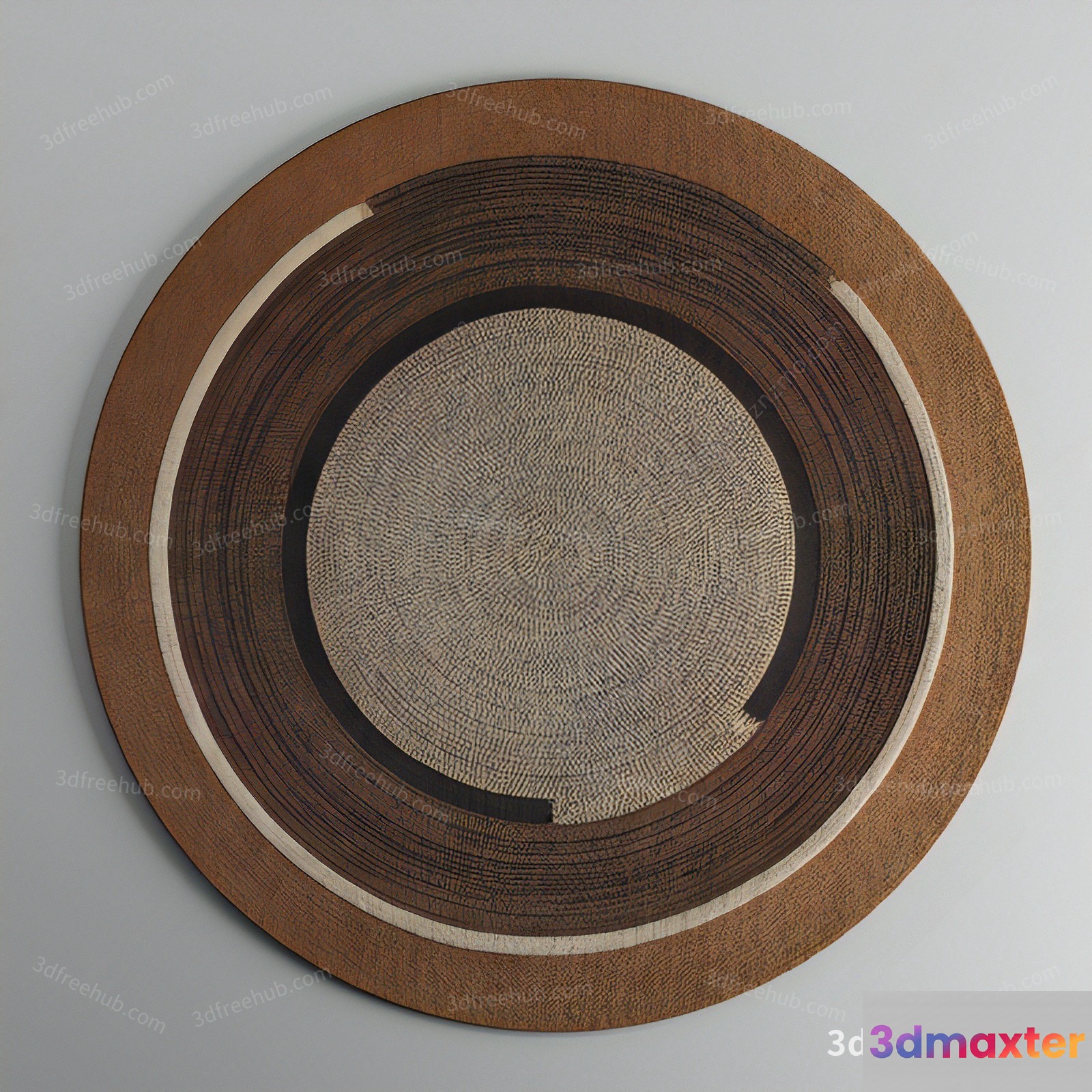 The Main Subject Is A Circular Wooden Object With A Textured Center 3D Model - 20293 - VRAY Render