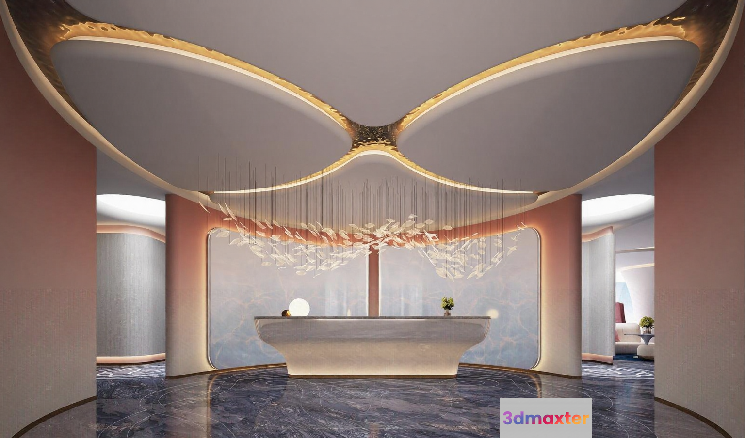 Modern Hotel Lobby 3D Model - 5825 - VRAY Render