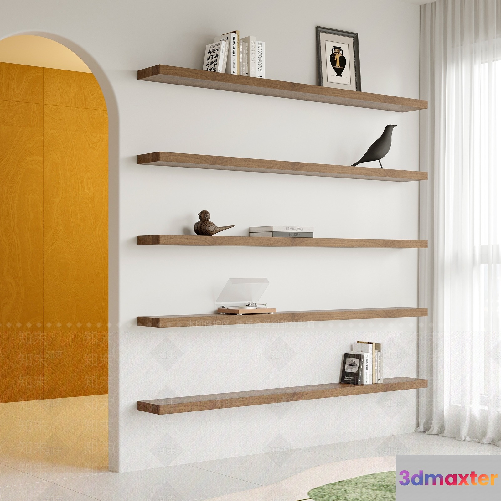 Modern Floating Shelves 3D Model - 2906 - VRAY Render